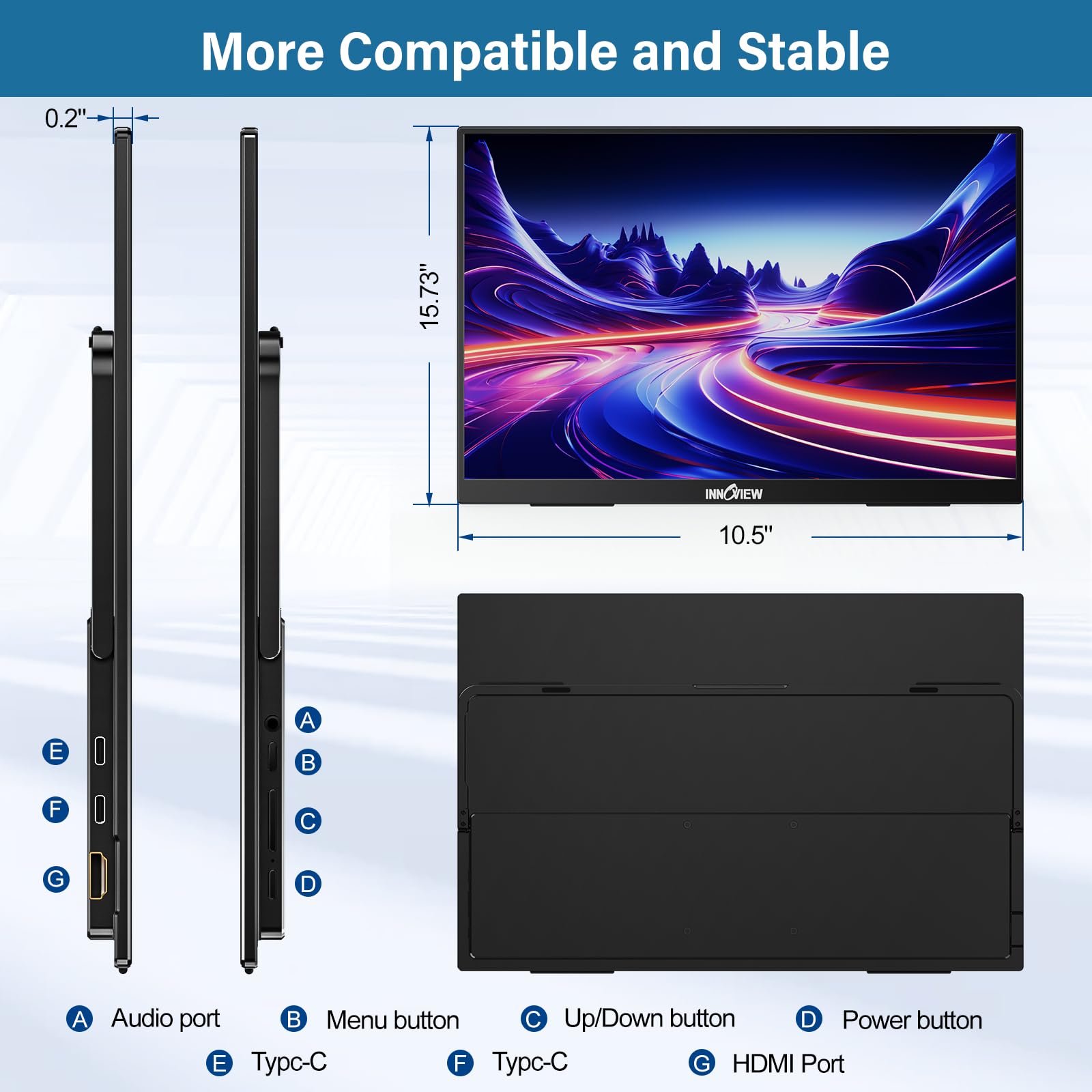 Amazon.co.jp: InnoView ポータブルモニター 18インチ 2K QHD 100% DCI